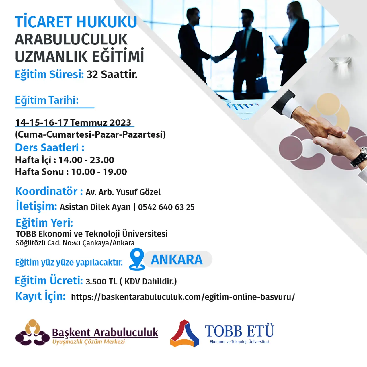 Ticaret Hukukunda Arabuluculuk Uzmanlık Eğitimi