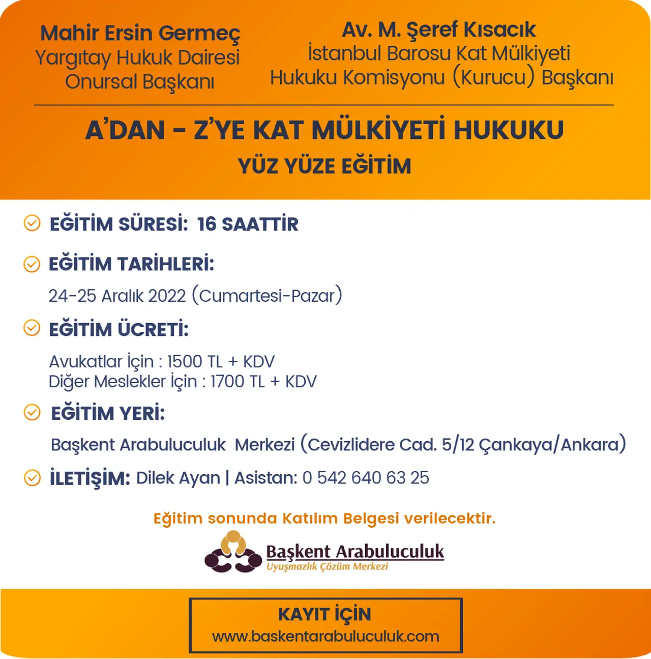 A'DAN - Z'YE KAT MÜLKİYETİ HUKUKU EĞİTİMİ