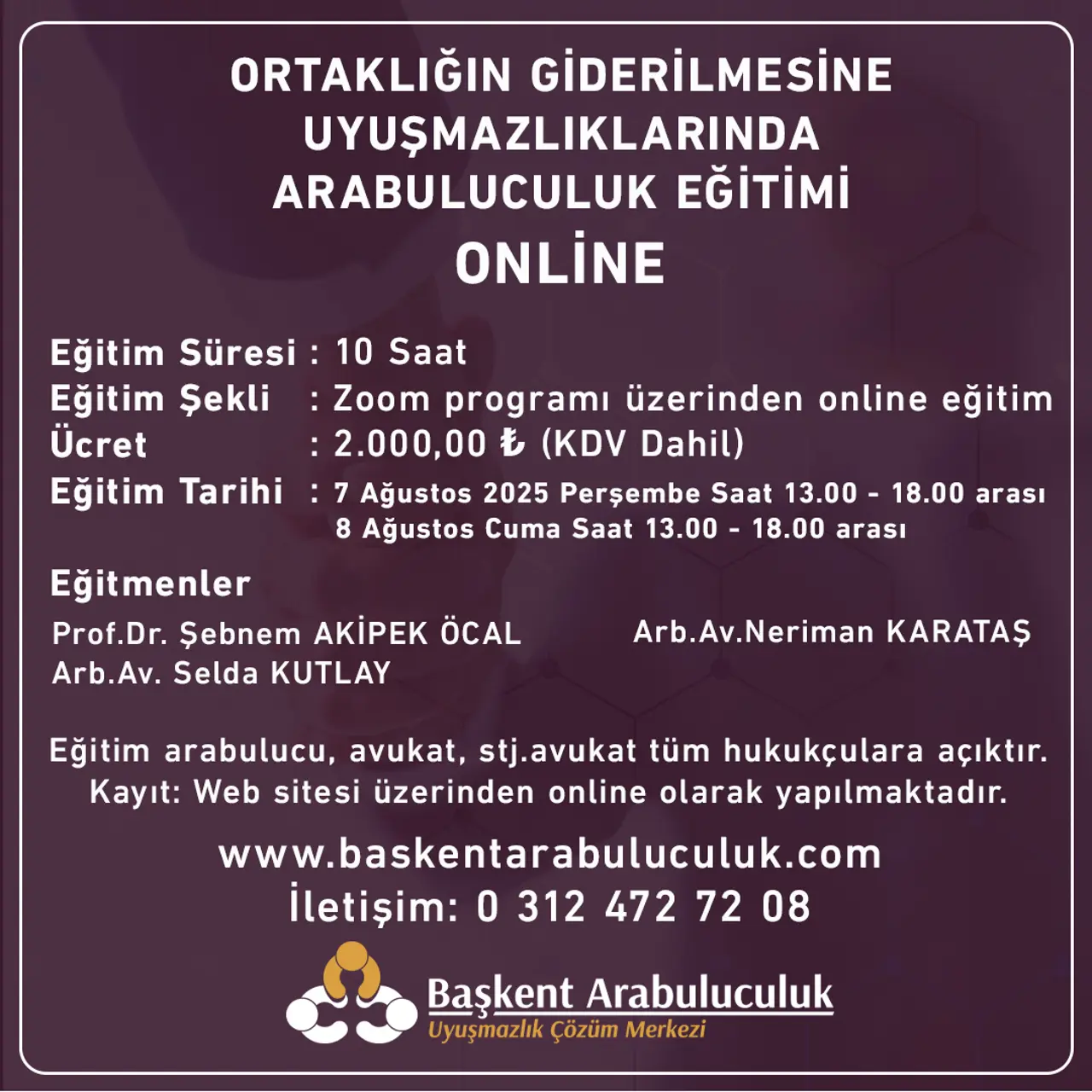Ortaklığın Giderilmesi Uyuşmazlıklarında Arabuluculuk Eğitimi